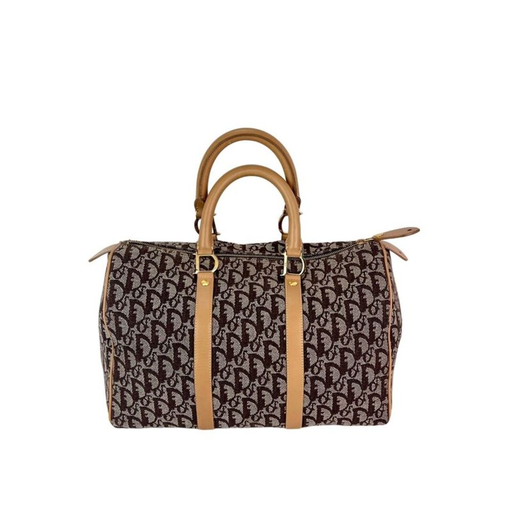 Christian Dior Vintage Trotter Diorissimo Medium Brown Boston Bag